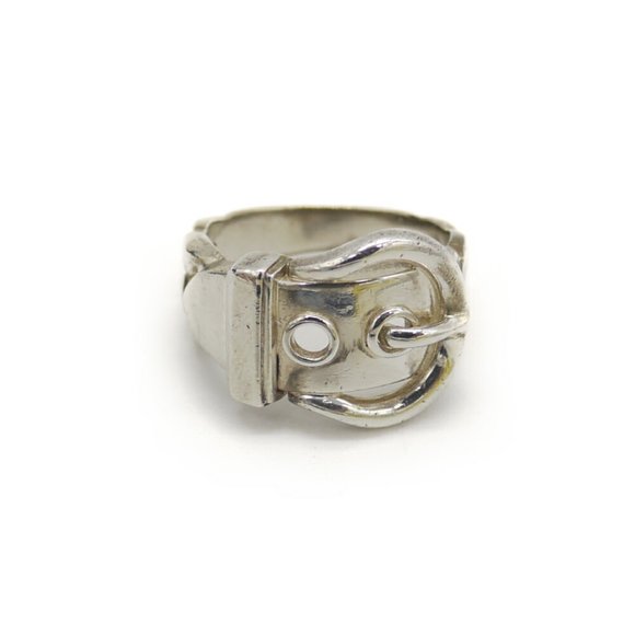 HERMES Boucle Cellier Belt Ring, Silver 925, Size 12